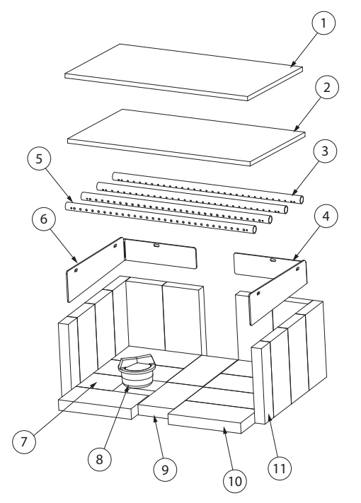 Repair Parts 2 Diagram and Parts List for US2500E-BL  US Stove Company Heating Stove